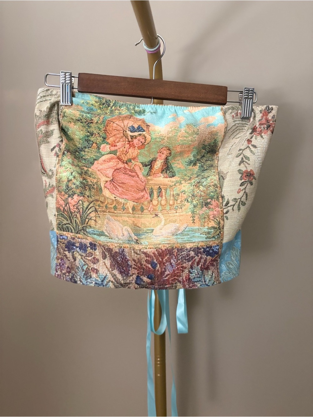 Tapestry Corset Tube Top
